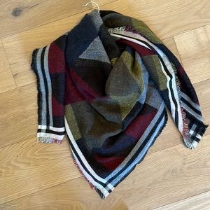 Red, blue, yellow scarf